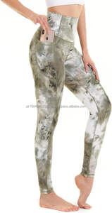 Women's High Waist Breathable XL Yoga Pants Scrunch Pockets Tummy Control Workout Running <b>Leggings</b> Printed <b>Pattern</b> Mesh ODM - Product Image 2