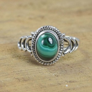 เครื่องประดับอัญมณีหญิงอัญมณีมาลาไคต์ทรงวงรีมีสไตล์แหวนเงินแท้925แข็งแหวนเงินแท้เครื่องประดับที่ดีแหวนเงินสำหรับเป็นของขวัญ - Product Image 5