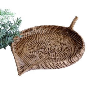 Plateau en rotin de style bohème, tissé à la main, plateau de service en osier naturel, plateau décoratif en rotin pour la décoration de la maison, cadeau du Vietnam - Product Image 1