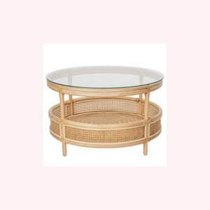 Mesa de centro minimalista de ratán y madera de alta gama, elegante y resistente El complemento perfecto para espacios de vida elegantes - Product Image 6