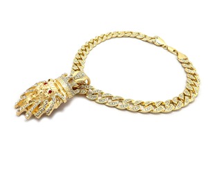 Cadena Cubana Personalizada con Diamantes Cultivados en Laboratorio y Colgante con Letra DM, Juego de Collares de Plata de Ley 925 para Hombre - Product Image 2