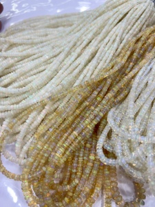 Perles d'opale éthiopienne naturelle AAA de haute qualité, lisses, rondes, taille 3-5 mm, brin de 16 pouces, perles d'opale éthiopienne - Product Image 2