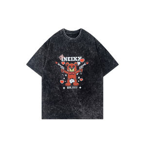 2025 nouveau Design à manches courtes doux personnalisé lavé à l'acide hommes t-shirts décontracté lavé à l'acide t-shirts pour vêtements de rue - Product Image 5