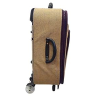 2025 approvisionnement d'usine de haute qualité bagages latéraux souples Jute et cuir tissu valise voyage chariot bagages sacs