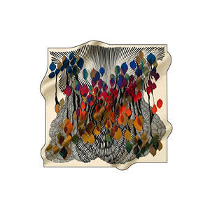 Geometric Patterned 90x90 Silk Twill <b>Square</b> <b>Scarf</b> - Product Image 1