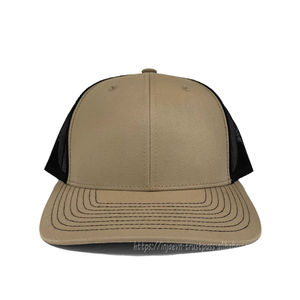 Gorra de camionero de malla caqui/negra, venta al por mayor, sombreros de camionero de alta calidad en blanco, gorra deportiva de moda - Product Image 1