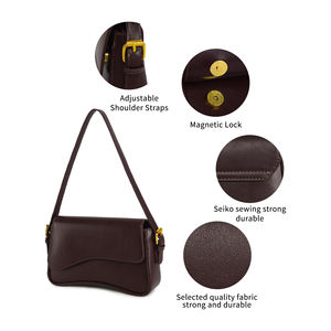 Nouveauté Sac à main à bandoulière pour femme en cuir PU de haute qualité avec impression de logo personnalisée, deux fermetures éclair, imperméable, grande capacité, multi-usages - Product Image 6