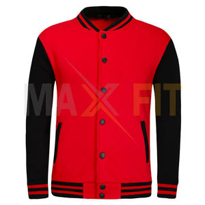Veste de Baseball à manches foncées pour hommes et femmes, manteau d'université avec Logo personnalisé par MAXFIT entreprises - Product Image 2