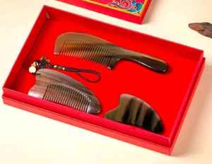 Ensemble combiné de peignes en corne de qualité supérieure - Product Image 1