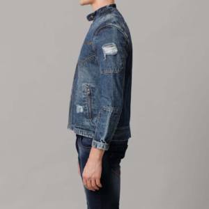 Vente en gros d'usine de veste en jean décontractée personnalisée pour hommes veste de pluie pour camionneur grande et grande taille 100% veste en denim en coton pour garçons - Product Image 3