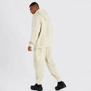 Premium Unisex logotipo personalizado otoño traje de sudor conjunto sólido polar Jogging uniforme bordado de punto impermeable 100% algodón - Product Image 4