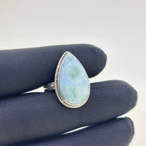 Latest Collection Solid 925 Sterling Silver Natural Pear Shape <b>Larimar</b> Cabochon Gemstone Bezel Setting Handmade Wedding Party - Product Image 1