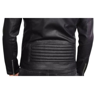 Veste d'hiver en peau de mouton véritable pour homme, OEM, haute qualité, coupe-vent élégant, col montant, logo sur le devant - Product Image 6