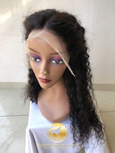 Gran oferta 100% Raw sin procesar templo indio 24 "Natural rizado Frontal HD encaje Peluca de cabello humano 180% densidad completa a precios al por mayor - Product Image 5