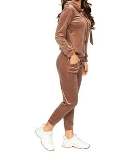 Venta caliente nueva moda patrón sólido transpirable Mujer terciopelo chándal de talla grande ropa activa para invierno precio al por mayor 2026 - Product Image 3
