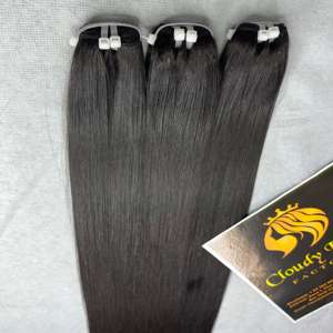 CDYHAIRVN Gran Oferta 100% Cabello Humano Virgen Liso Natural Color Suave con Encaje Frontal HD/Paquetes de Cabello Vietnamita con Cinta Adhesiva - Product Image 2