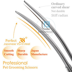 Factory Direct Sale Curved Pet Grooming <b>Scissors</b> Stainless Steel High Quality Anti-Slip Grip Simple Design Eco-Friendly - Product Image 4