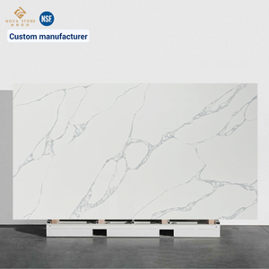 Proyectos NV870 Edge Protection Calacatta Blanco Plano Gris Venas Cocina Encimera Isla Cuarzo Piedra Tablero Cocina Bar - Product Image 1