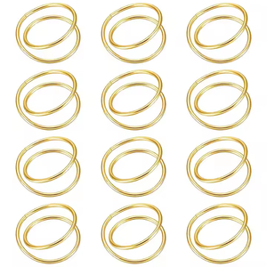 Servilleteros de diseño único para mesa de cena 2025, soporte de tejido al por mayor, decoración del hogar, anillo de oro, servilletero directo de fábrica - Product Image 2