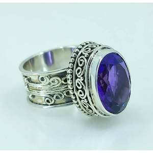 Bague Bohème Pierre de Naissance de Juin Faite à la Main en Argent Sterling 925 avec Améthyste Taille Ovale – Cadeau Idéal pour son Anniversaire ou son Anniversaire de Mariage - Product Image 4
