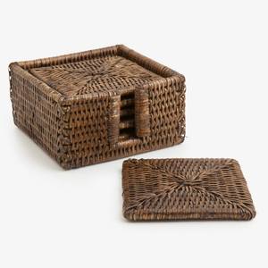 Best Creative Rattan Coaster Set <b>Round</b> Sage Grey Holder Hand Woven Jute Flax Oval Wicker Drink Cup Coasters <b>Dining</b> <b>Table</b> Mat - Product Image 5
