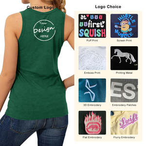 Venta al por mayor de verano de las mujeres sin mangas corto transpirable de algodón Spandex camiseta sin mangas personalizado Puff impresión Etiqueta Privada servicio OEM - Product Image 6