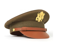 Casquettes d'officier en cuir de haute qualité 2025 avec badges brodés personnalisés, écologiques, toutes saisons, ajustables et confortables