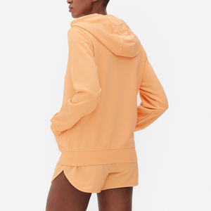 Sweat-shirt de sport en coton pour femme, coupe régulière, avec cordon de serrage à l'ourlet, vêtements de sport d'hiver, athleisure, fermeture éclair intégrale, sweat-shirt de gym - Product Image 4