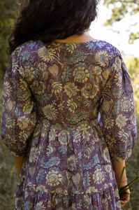 Nouvelle robe bohème Floria main bloc imprimé coton robe florale éthique à la main été décontracté Occasion porter - Product Image 5