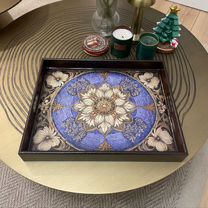 Bandeja de Servicio de Diseño con Recubrimiento de Esmalte de Madera MDF, Bandeja de Mesa de Alta Calidad para Hoteles y Restaurantes - Product Image 1