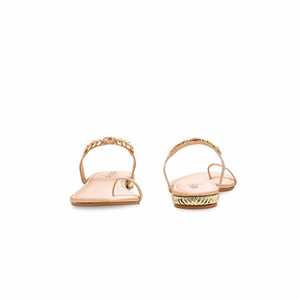 Sandales à talons dorées FN0756 Chappal élégant de fantaisie avec un design complexe - Product Image 2