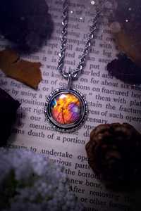Collier pendentif délicat en argent avec Labradorite Spectrolite violet orange en argent Bijoux en cristal faits à la main pour elle - Product Image 3