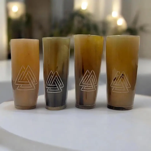Natural <b>Viking</b> <b>Horn</b> Glass for Drinks Handmade in India for Sale in Bulk Original Buffalo <b>Horn</b> Short Glasses by crescent crafts - Product Image 4