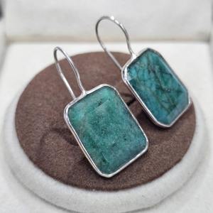 Boucles d'oreilles de créateur faites à la main en argent sterling 925 Unique chic à la mode excellente qualité teint émeraude pierres précieuses fêtes cadeaux - Product Image 6