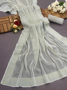 Indian Bollywood Designer Saree Exclusive Fancy Latest Premium Silk Premium Quality Nupcial Party WEAR Saree Sari Premium Quality - Product Image 2