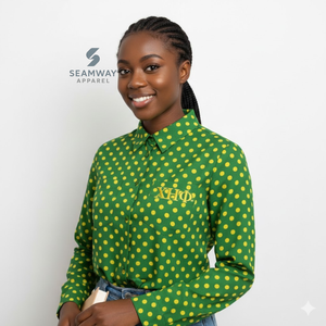 Camisa Formal de Negocios para Mujer Chi Eta Phi, Camisa de Vestir con Cuello y Botones Delanteros, Camisa de Manga Larga con Botones - Product Image 4