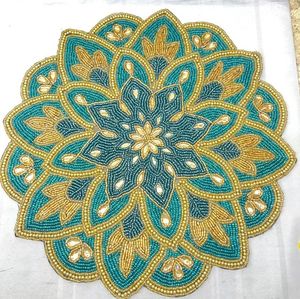 Premium Seed Bead Embroidery <b>Placemat</b> Hand-Beaded Dinner Table Mats Export Quality for Halloween <b>Christmas</b> Graduation Fast - Product Image 6