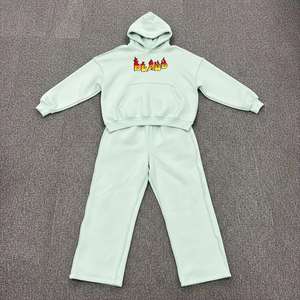 ชุดวอร์มผู้ชายทรงขาบาน พรีเมียมคุณภาพดี สวมใส่สบายในฤดูหนาว แขนยาว ผ้าฟลีซ ระบายอากาศได้ดี ทรงหลวม เอวยางยืด - Product Image 3