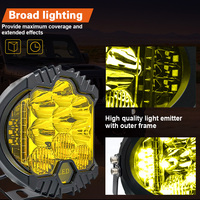 Projecteur LED étanche 5 pouces 50W jaune ambre avec éclairage latéral pour 4x4, camion, moto, SUV, VTT, bateau