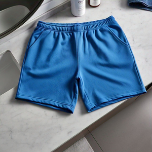 Venta al por mayor de alta calidad de algodón polar personalizado impreso por encima de la rodilla hombres Jogging pantalones cortos de chándal de color sólido para los hombres - Product Image 2