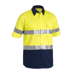 Camisas de Seguridad de Alta Visibilidad para Hombre, 100% Algodón, Ropa de Trabajo Reflectante, Camisa de Seguridad Reflectante Larga - Product Image 5