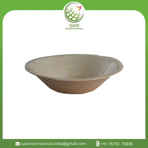 Bols ronds profonds jetables de qualité supérieure élégants et respectueux de l'environnement pour les repas de mariage et les réceptions avec feuille de palmier - Product Image 2