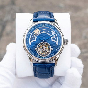 Reloj de pulsera para hombre OEM ODM, mecánico, automático, tourbillon, con indicador de día/noche de 24 horas, esfera guilloché de lujo, acero inoxidable. - Product Image 3