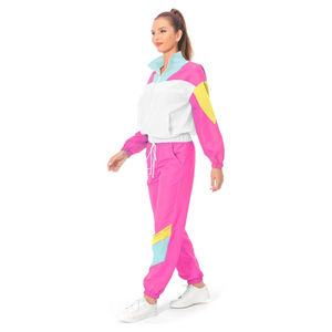 Conjunto de Chaqueta Cortavientos de Alta Calidad para Mujer, Nuevo Diseño de 2 Piezas, Transpirable, con Capucha, Cuello Ajustable, Cintura Elástica, Colores en Contraste - Product Image 3