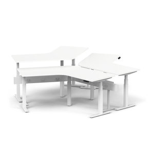 <b>Black</b> Laminate Steel 120-Degree <b>Corner</b> Height Adjustable Standing Workstation for Three 1-Year Warranty - Product Image 1