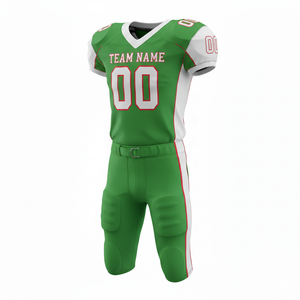 Ensemble de maillot et short de football américain personnalisable 100% polyester respirant et grande taille avec position du logo sur le devant - Product Image 1