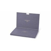 Scatola Regalo Pieghevole Morbida Personalizzata Eco-Friendly Grigio Lavanda con Flock Parziale, Stile Libro con Lamina Oro, per Cosmetici e Skincare, con Apertura a Strappo