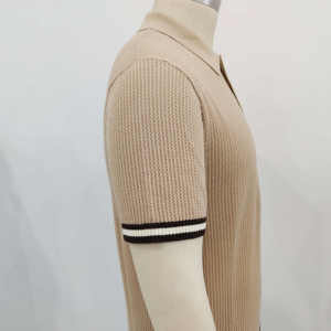 Suéter Polo de Punto Personalizado al por Mayor con Logotipo Personalizado para Hombre, Camiseta Polo de Punto Calado de Manga Corta para Verano - Product Image 2