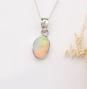 925 estampillé solide pierre cadeau de mariage meilleure qualité pendentif 925 en argent Sterling à la main pierre précieuse opale Spinner pendentif bijoux - Product Image 4