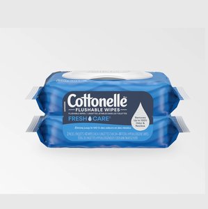 Toallitas Húmedas Cottonelle para Cuidado Personal, Suaves y Desechables en el Inodoro - Product Image 1